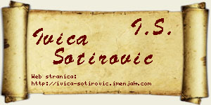 Ivica Sotirović vizit kartica